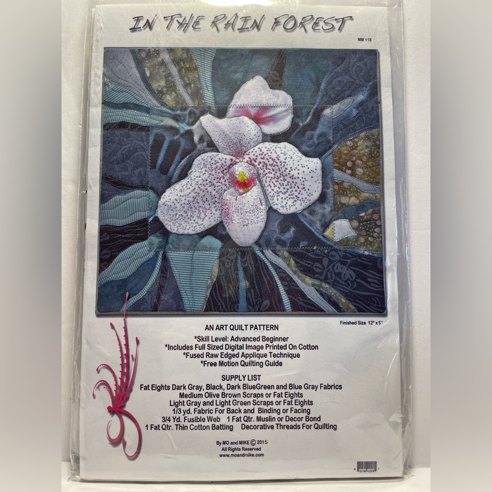 Orchid Art Quilt Pattern by MO & MIKE - In the Rain Forest MO118